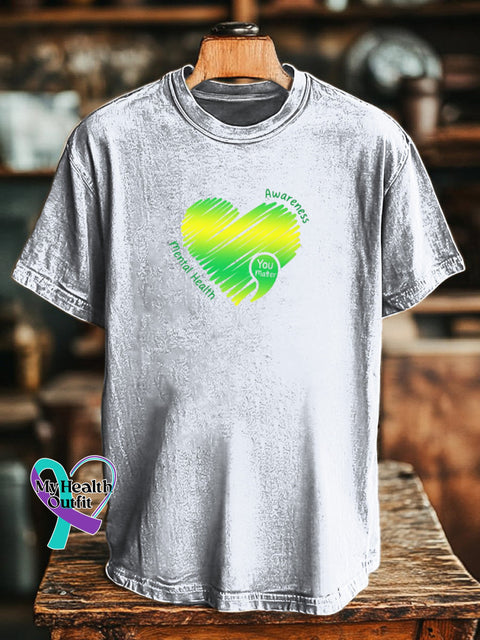 You Matter Mental Health Matters Printed Casual Round Neck Short Sleeve T-Shirt Multicolor / S