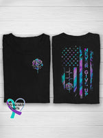 You Matter Never Give Up Print Casual T-Shirt Black / S