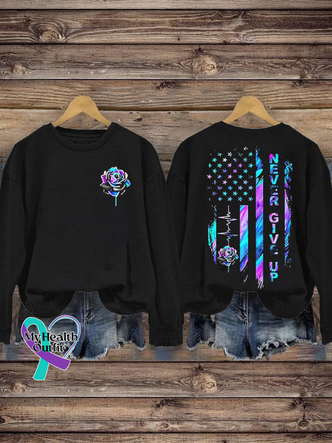 You Matter Never Give Up Print Pattern Casual Sweatshirt Black / S