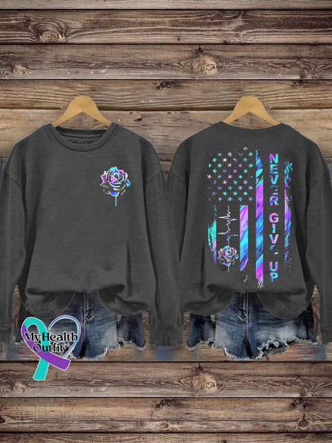 You Matter Never Give Up Print Pattern Casual Sweatshirt Grey / S