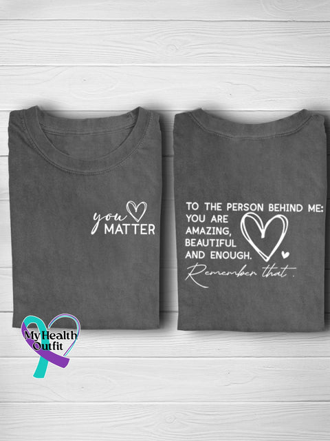 You Matter Print T-Shirt Grey / S