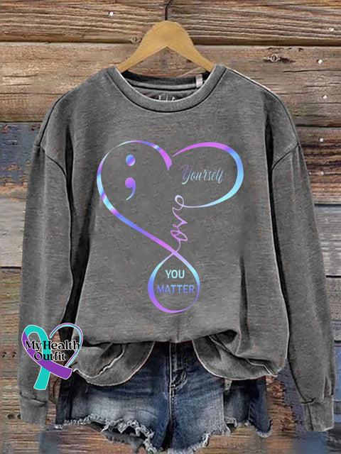 You Matter Suicide Prevention Awareness Casual Sweatshirt Grey / S