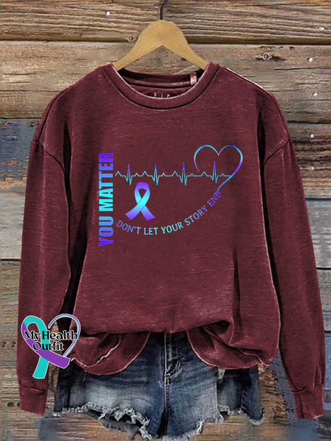 You Matter Suicide Prevention Awareness Casual Sweatshirt Red / S