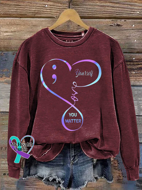 You Matter Suicide Prevention Awareness Casual Sweatshirt Red / S