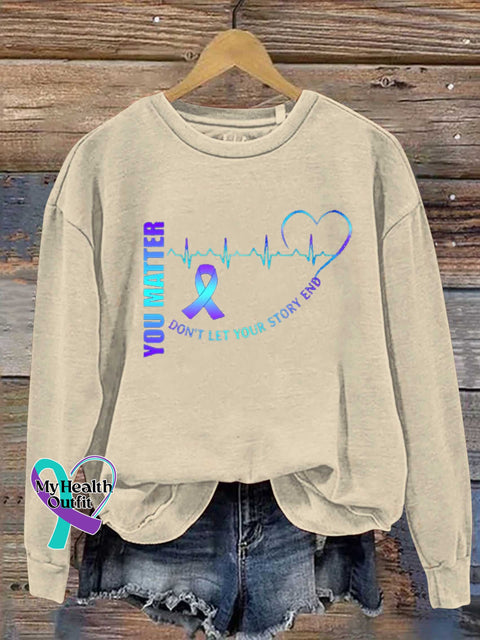 You Matter Suicide Prevention Awareness Casual Sweatshirt Sand / S