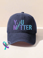 You Matter Suicide Prevention Awareness Print Hats Purple / Onesize