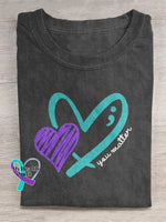 You Matter Suicide Prevention Awareness Tie-Dye Background Casual Print T-Shirt Black / S
