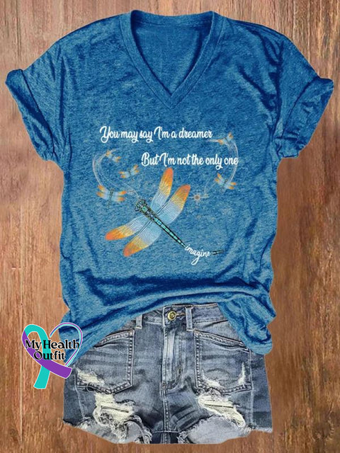 You May Say I’m A Dreamer But Not The Only One Art Casual T-Shirt Blue / S