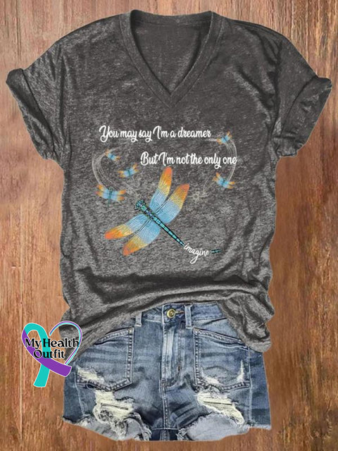 You May Say I’m A Dreamer But Not The Only One Art Casual T-Shirt Grey / S