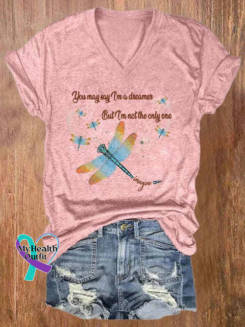 You May Say I’m A Dreamer But Not The Only One Art Casual T-Shirt Pink / S