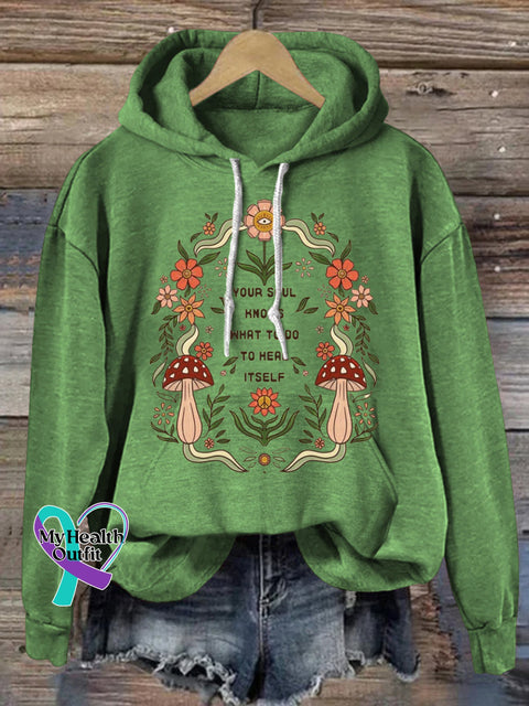 You Soul Hnows What To Do Heal Itself Hooded Casual Long Sleeve Sweatshirt Green / S
