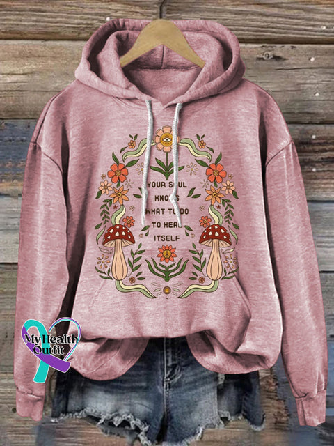 You Soul Hnows What To Do Heal Itself Hooded Casual Long Sleeve Sweatshirt Lightpink / S