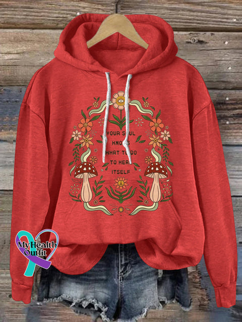 You Soul Hnows What To Do Heal Itself Hooded Casual Long Sleeve Sweatshirt Red / S
