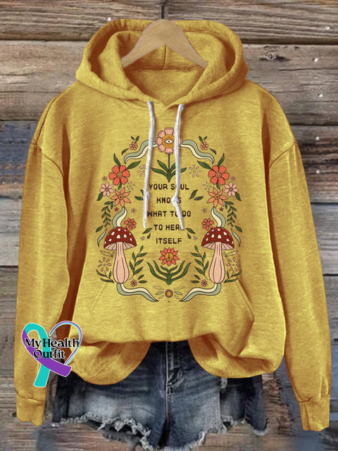 You Soul Hnows What To Do Heal Itself Hooded Casual Long Sleeve Sweatshirt Yellow / S