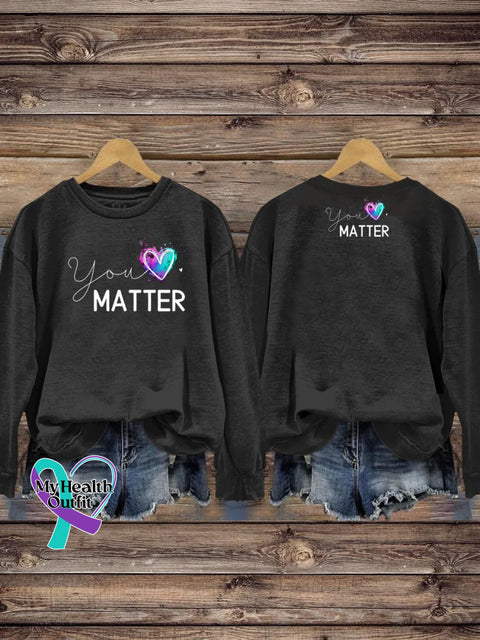 Your Matter Printed Casual Sweatshirt Black / S