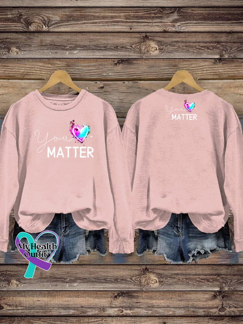 Your Matter Printed Casual Sweatshirt Pink / S