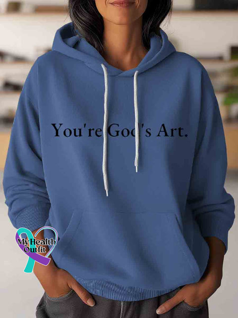 You’re God’s Art Casual Hoodie Sweatshirt Blue / S
