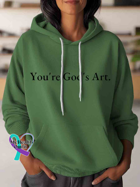 You’re God’s Art Casual Hoodie Sweatshirt Green / S