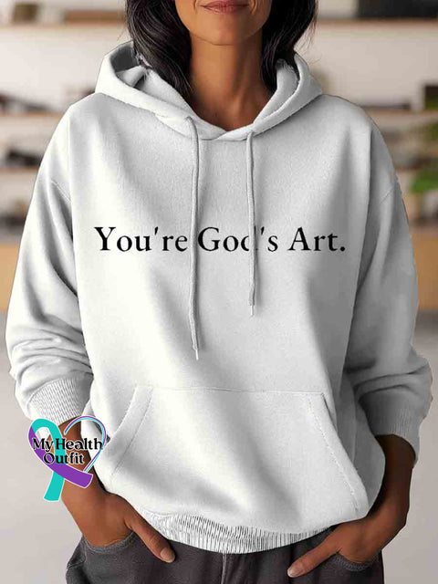 You’re God’s Art Casual Hoodie Sweatshirt White / S