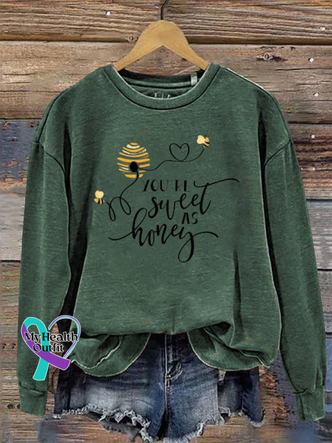 Youre Sued Honey Crew Neck Long Sleeve Sweatshirt Green / S
