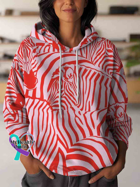Zebra Stripe Art Casual Sweatshirt Multicolor / S